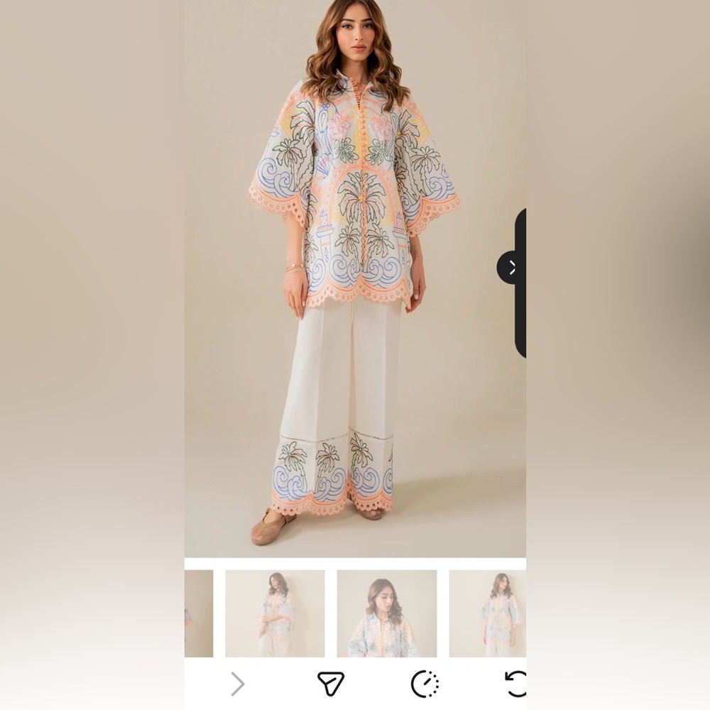 2 pc embroidered coord